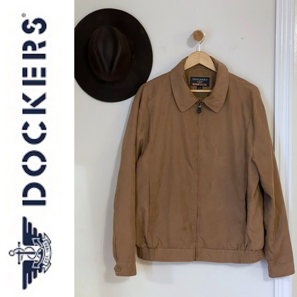 DOCKERS stain defender light fall jacket in camel, Sz L - Picture 3 of 15